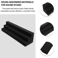 Useful Corner Bass Trap Sound Absorbing Acoustic Foamed Tile for Studio (Black)