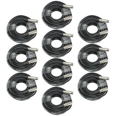10 QTY 100FT PREMIUM XLR 3 Pin Male to Female Extension Mic Mixer Shielded Cable