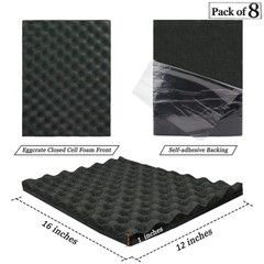 BXI Soundproofing Closed Cell Foam – 8 Pack Self-adhesive 16 X 12 X 1 Thicken…