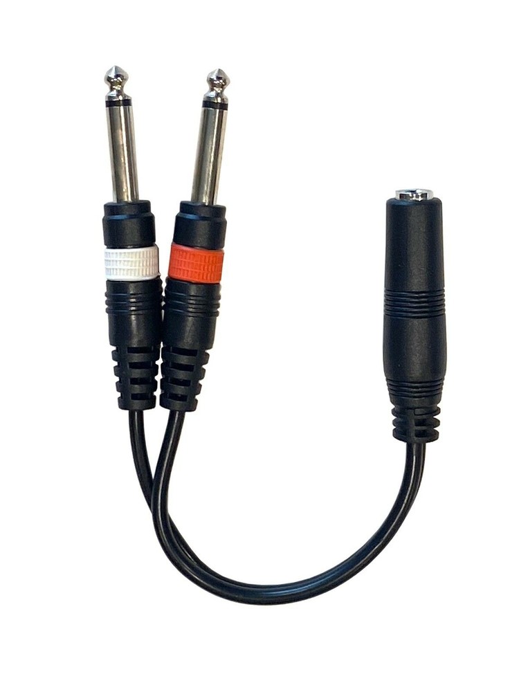9in 1/4″ 1/4 Inch Stereo TRS Female to 2 X 1/4 Inch Male Mono Y Splitter Cable