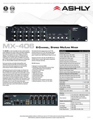 Ashly MX-406 Rack Mounted Stereo Line Mixer Excellent Condition 2000$ New