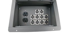 Elite Core Pocket Recessed Floor Box w/10 XLR Mic Female Connectors + AC Outlet