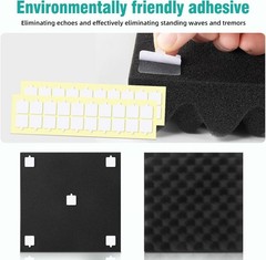 50 Pack Acoustic Panels Foam for Walls, 2″x12″x12″ 12″x12″x2″ Black-50 Pack