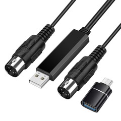 Midi to USB Cable Interface Converter – IN OUT Midi Adapter Wire Cord 6 FT