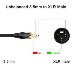 3.5Mm to XLR Cable, 1.5 FT XLR to 3.5Mm Unbalanced 1/8 Inch Mini Jack Stereo to