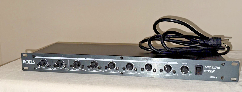 Rolls RM82 8 Channel Mic/Line Mixer-Tested-Great Condition