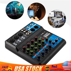 5-Channel Mixing Console Live Studio Audio DJ Mixer Sound Board USB Interface!!