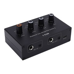 Microphone Preamplifier Compact Adjustable Gain For Studio Use Black Recommended