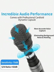 2PCS Aveek Wireless Handheld Microphones 2.4GHz With Rechargeable Receiver
