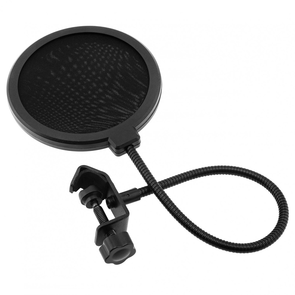 Mic Pop Filter Screen for Microphones Vocal Recording Live – Gooseneck Clamps