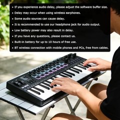 SMK37 PRO Black MIDI keyboard controller with 16 backlit drum pads, perfect