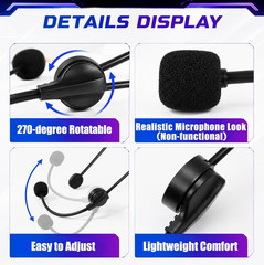 Fake Microphone Headset Prop – Rockstar Costume Accessories for Adult Men Wom…