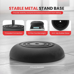 Universal Compact Base Microphone Stand – 2.8 to 5 Ft Height Adjustable Heavy Du
