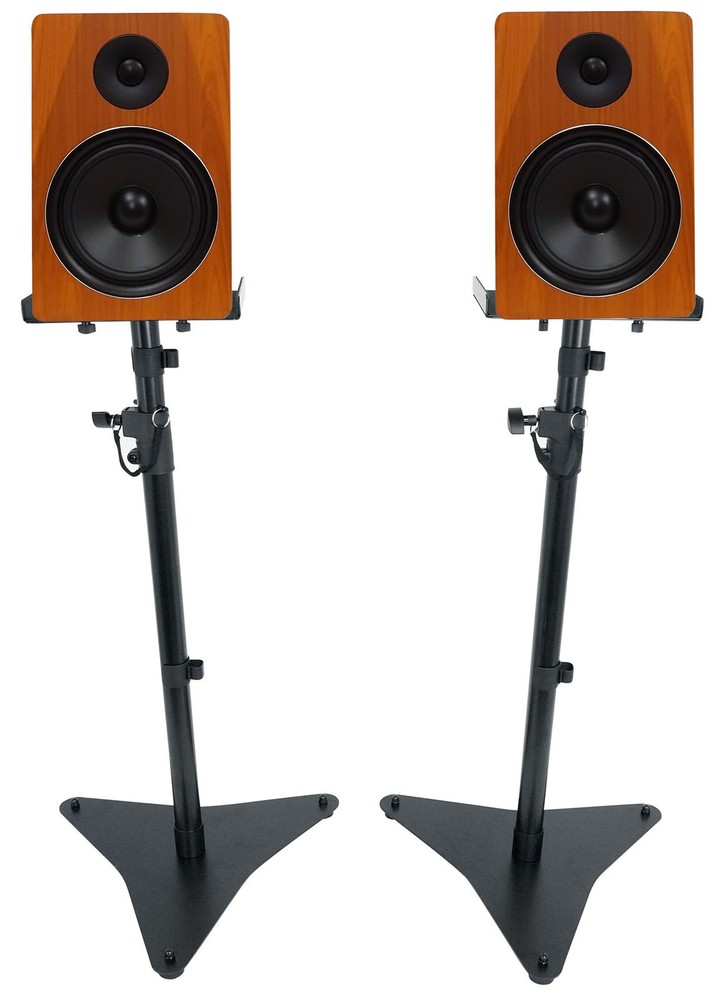 (2) Rockville APM8C 8″ 500w Powered Studio Monitors Speakers+Adjustable Stands