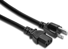 Hosa – PWC-450 – 14 AWG, IEC C13 to NEMA 5-15P Power Cord – Black – 50 ft.