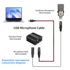 3.3FT XLR To USB Recording Cable Female To A Mic Link Converter Karaoke Cord