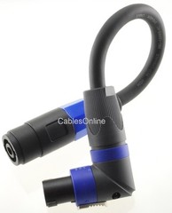 1ft 4-Pole Speakon Right-Angle Male/Female 4-Conductor,12AWG Extension Cable