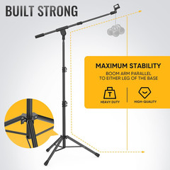Microphone Stand for Light Microphone Less than 1 LB – Tripod Boom Arm Mic Stand