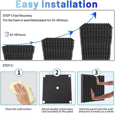 Soundproof Foam Panels 2 Inch Acoustic Wedge 12×12 Inches Studio Office Room