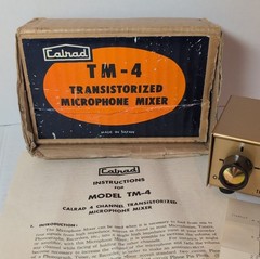 Vtg Calrad TM-4 Transistorized Microphone Mixer 4-Channel w/Box Blueprint Manual