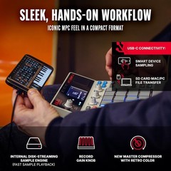 Standalone MPC Sample Sampler with USB-C, Rechargeable Battery & Built-in Mic