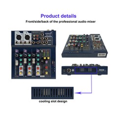 4 Channel Professional USB Audio Mixer Sound System Karaoke Club Mixing Console