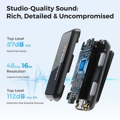 Wireless Lavalier Microphone for iPhone/Android/DSLR/Camera/PC, Wireless Lape…