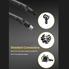 Microphone Arm Stand 180 Degree Adjustable Stable Durable Carbon Steel Desk XDIF