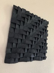 18×18 in. Black Wood Acoustic Sound Diffuser Panel/Wall Art