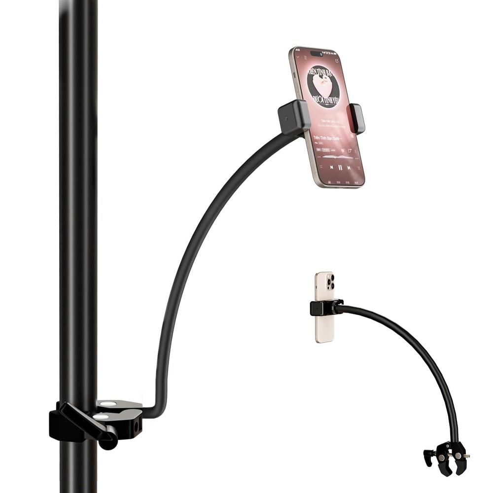 Gooseneck Holder for Mic Stand, 360° Adjustable Mic Stand Holder with 17.1″ R…
