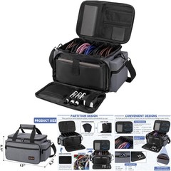 Cable File Bag Detachable Dividers DJ Gear Sound Instrument Accessories
