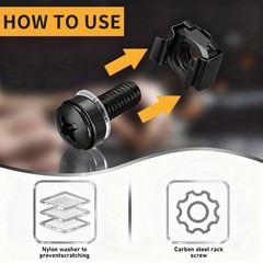 40 Pcs/20 Set Rack Mount Screws and Cage Nuts for Server M6x20MM, black