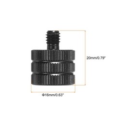 Mic Stand Adapter 1/4 Female to M6 Male Screw for Camera Tripod Mount Black