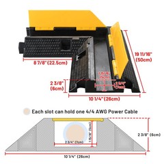 Yescom U-Turn Corner 1-Channel Cable Protector Ramp Heavy Duty Rubber Cord Cover