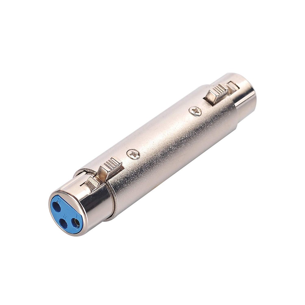 2X 3pin XLR f to female mic microphone cable cord gender changer coupler adapter