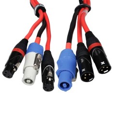 ProX XC-PWC14-DXLR100 100 FT Jumper PowerCon and Dual XLR Link Cable idjnow