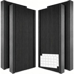 4 Pack Thick Acoustic Foam Panels 48x24x2 inch High-Density Soundproof Foam