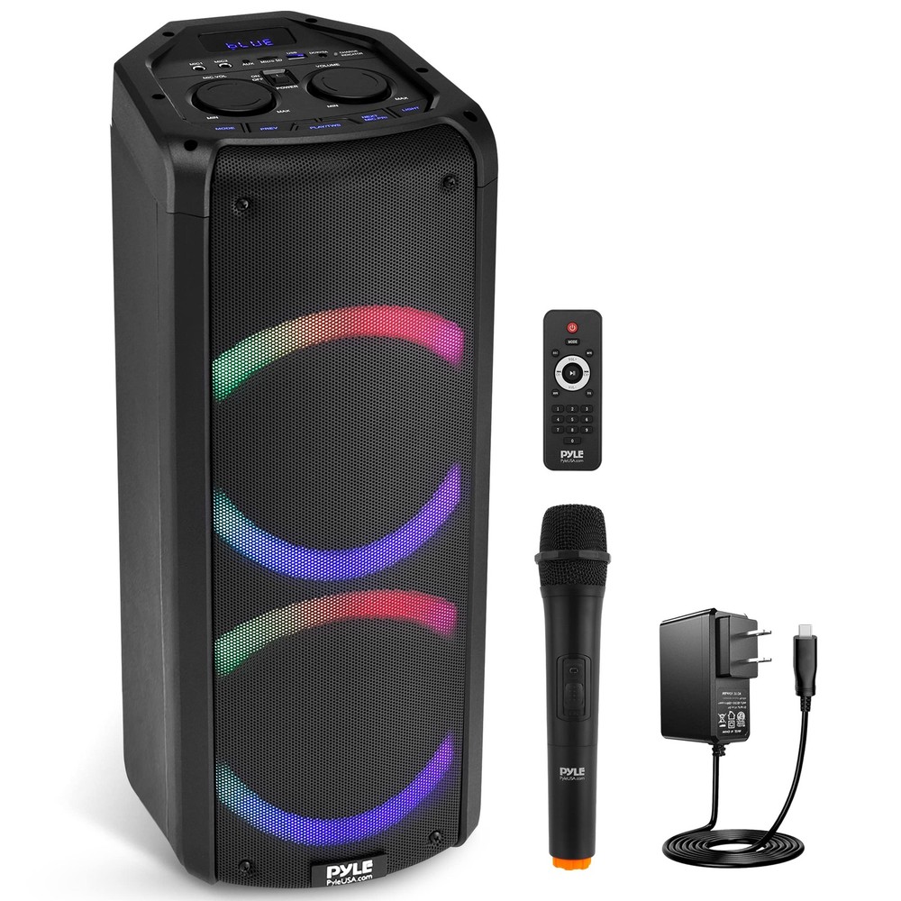 Pyle Portable Bluetooth PA Speaker – 240W Dual 6.5″ 240 watts, Black
