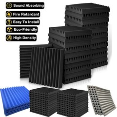 12/48/96 Pack Acoustic Wall Panels Studio Sound Noise Proofing Insulation Foam