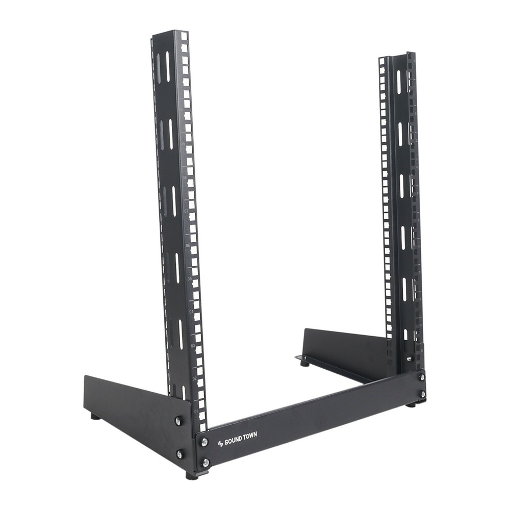 Sound Town 12U 2-Post Desktop Open-Frame Rack, Audio, Network Devices ST2PF-12LW