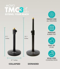 Movo Tabletop Video Podcast Equipment Bundle Interface 2X Mics Cameras Stands