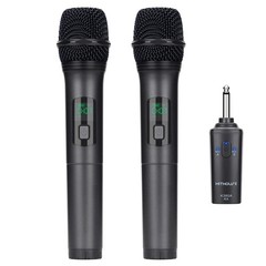 Kithouse K380A Wireless Microphone Dual Black Handheld Mics Bluetooth 1/4in TS
