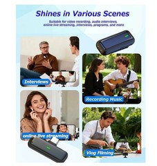 Wireless Lavalier Microphone Type-C Noise Cancelling Vlog Live Recording Mic NEW