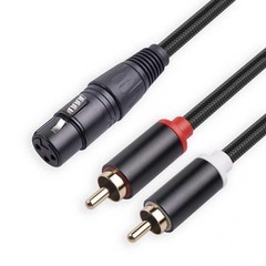 Female XLR to Dual RCA Y Splitter Patch Cable,Unbalanced XLR Female to 2 RCA/…