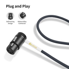 Devinal Rotatable Right-Angle XLR Cable, 1FT, Angle Male to Female 1FT