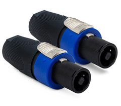 (2) Two Genuine NEUTRIK NL4FX 4-Pole SPEAKON Cable Mount Speaker Connector