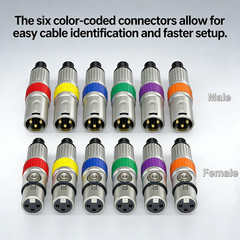 24Pack XLR 3pin Male Plug and Female Connector Fine Nickel plated with 24K Gold