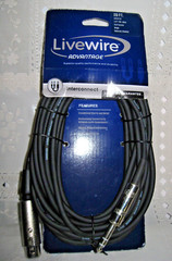 Livewire Advantage 20 Foot 1/4″ TRS Male to 1/4″ TRS Male Balanced Interconnect