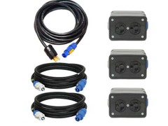 CBI PowerCon Stringer Kit (3) Quad Boxes (1) 12ft Edison-PC (2) 6ft PC-PC Cable