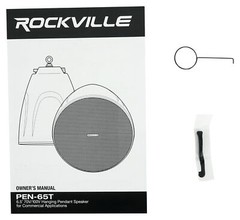 (6) Rockville PEN-65T Black 6.5″ 70V Hanging Pendant Speakers For Restaurant/Bar